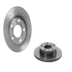 Brembo 08.9136.1X - Disc Brake Rotor, Xtra Cross Drilled, Solid, UV Coated