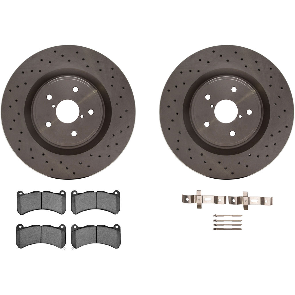 Dynamic Friction 6312-13048 - Brake Kit - Quickstop Rotors and 3000 Ceramic Brake Pads with Hardware