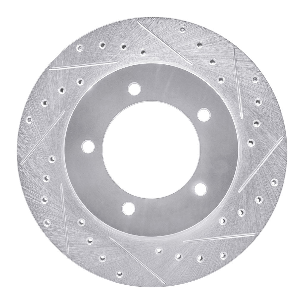 Dynamic Friction 631-01012R - Drilled and Slotted Silver Zinc Brake Rotor