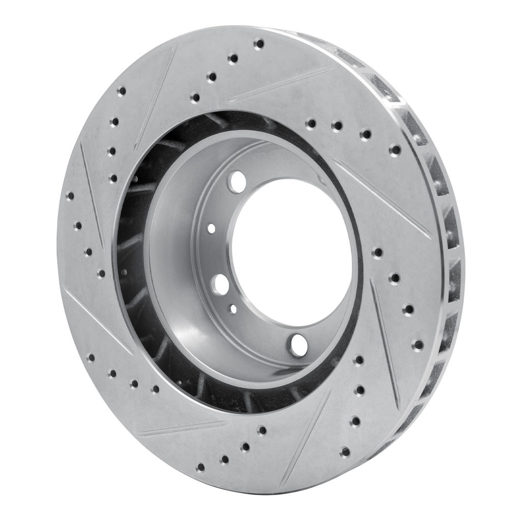 Dynamic Friction 631-02010D - Drilled and Slotted Silver Zinc Brake Rotor