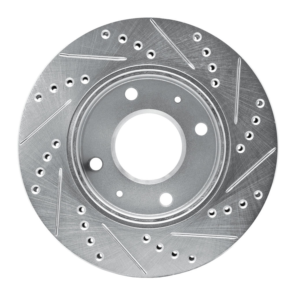 Dynamic Friction 631-03015L - Drilled and Slotted Silver Zinc Brake Rotor