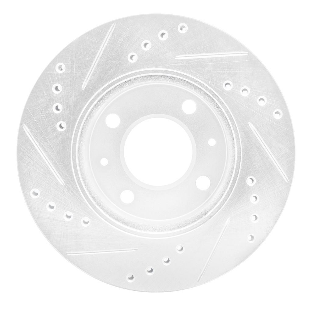 Dynamic Friction 631-03018R - Drilled and Slotted Silver Zinc Brake Rotor