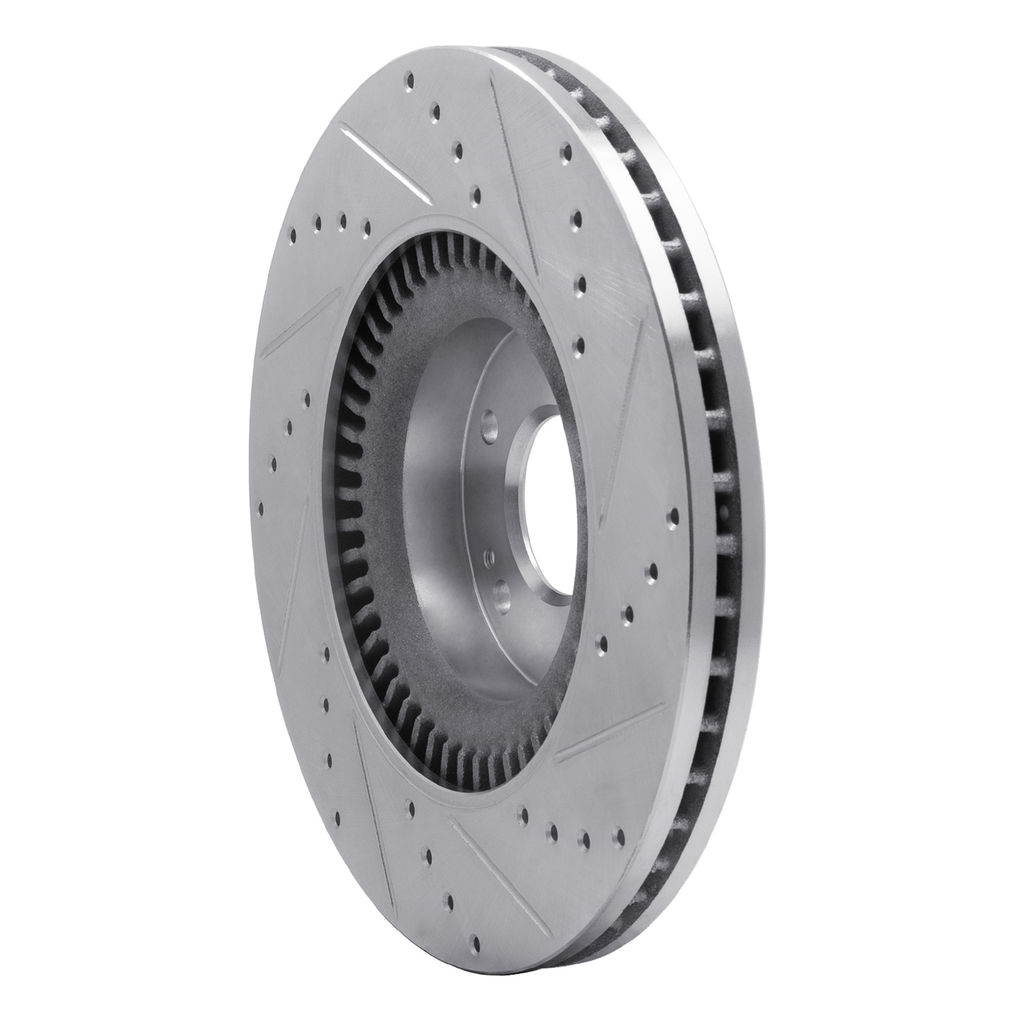 Dynamic Friction 631-03036L - Drilled and Slotted Silver Zinc Brake Rotor