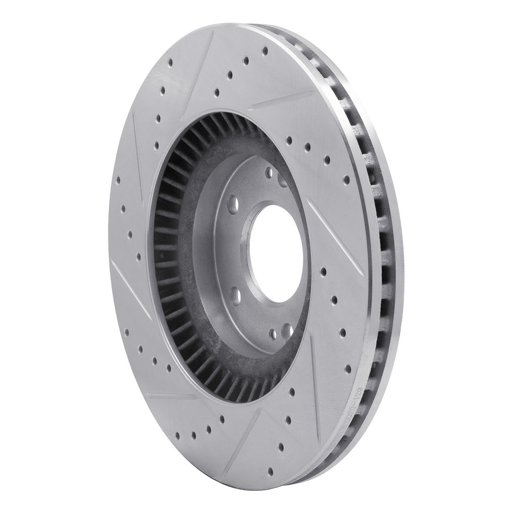 Dynamic Friction 631-03037R - Drilled and Slotted Silver Zinc Brake Rotor