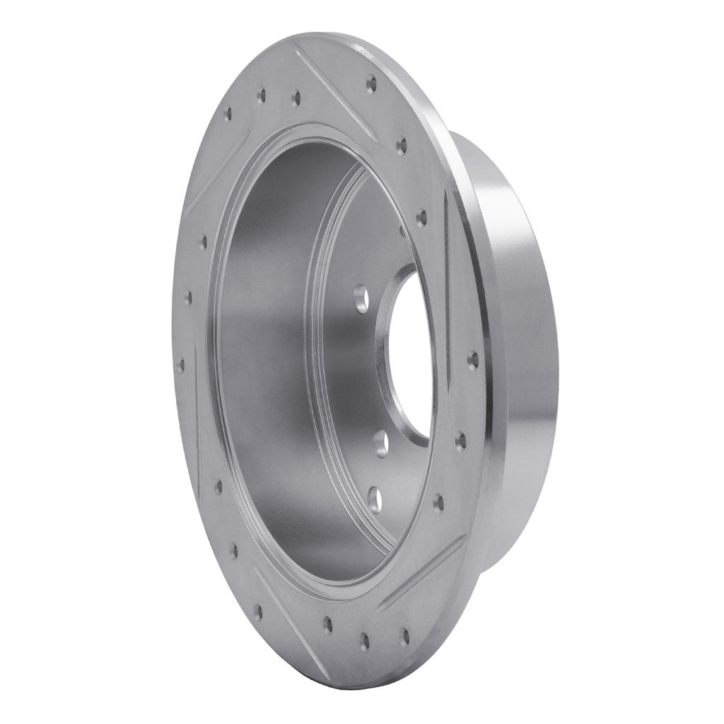 Dynamic Friction 631-03044L - Drilled and Slotted Silver Zinc Brake Rotor