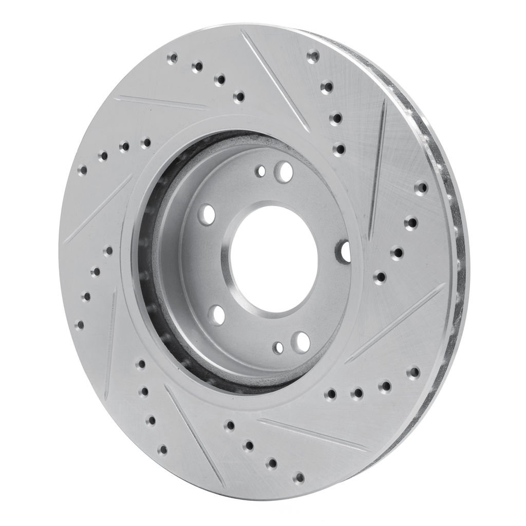Dynamic Friction 631-03045L - Drilled and Slotted Silver Zinc Brake Rotor