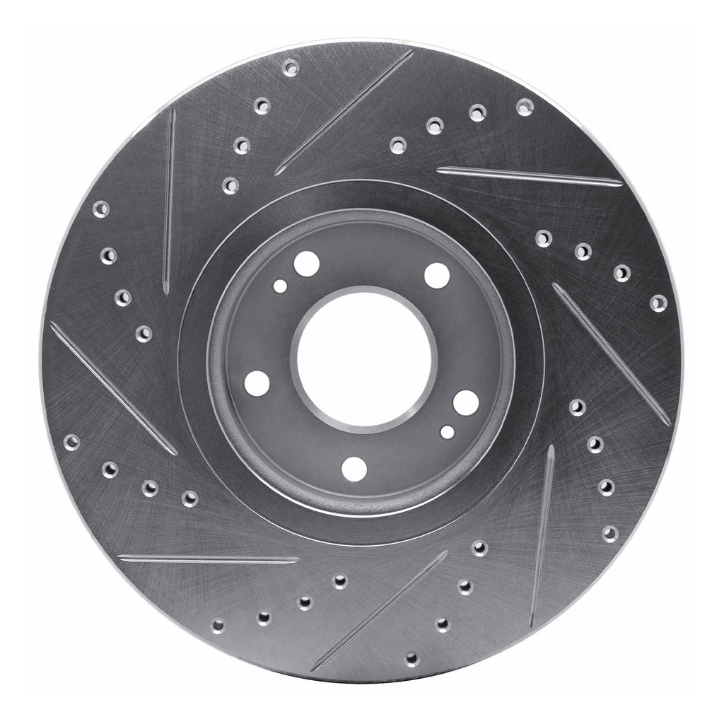 Dynamic Friction 631-03047R - Drilled and Slotted Silver Zinc Brake Rotor