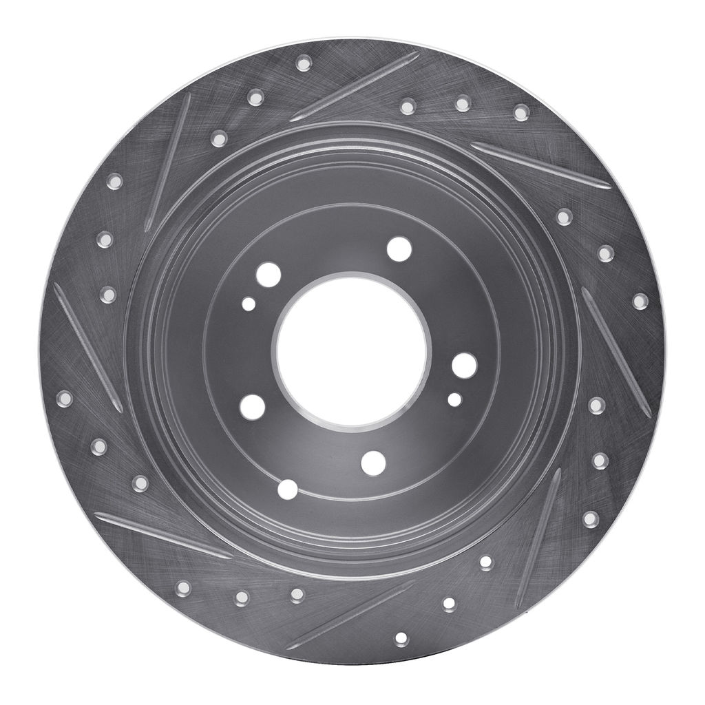 Dynamic Friction 631-03052R - Drilled and Slotted Silver Zinc Brake Rotor