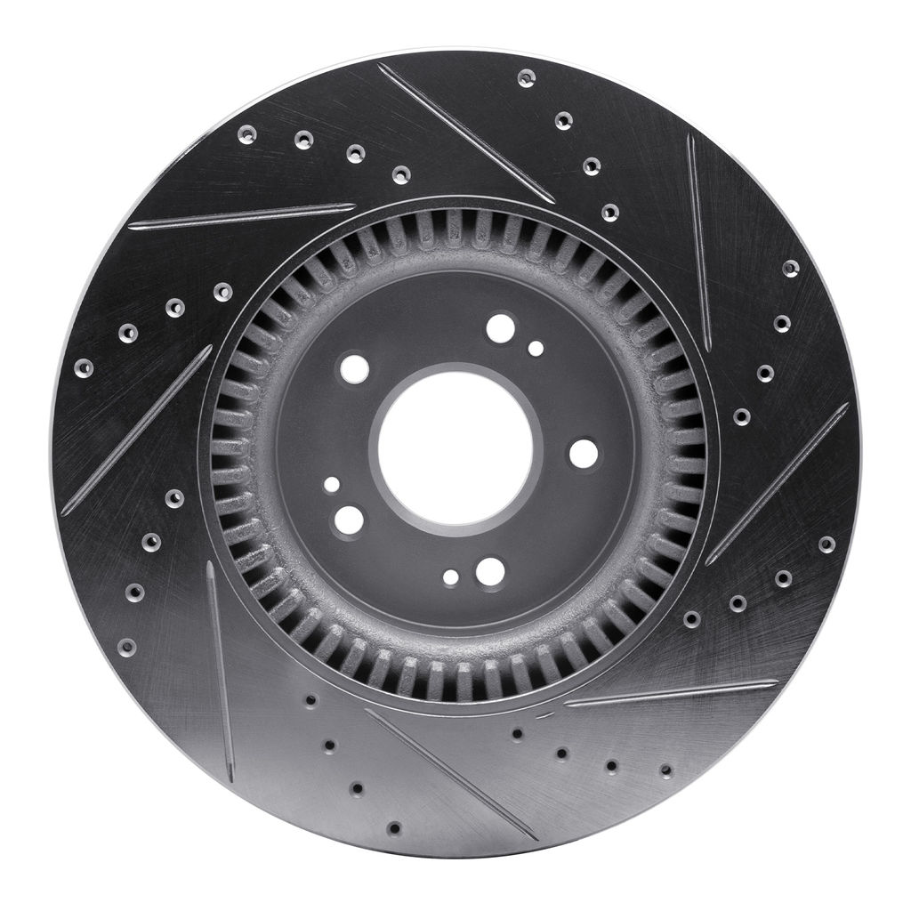 Dynamic Friction 631-03058L - Drilled and Slotted Silver Zinc Brake Rotor