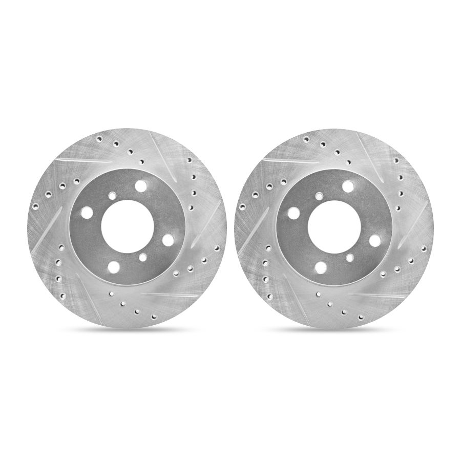 Dynamic Friction 631-03067R - Drilled and Slotted Silver Zinc Brake Rotor