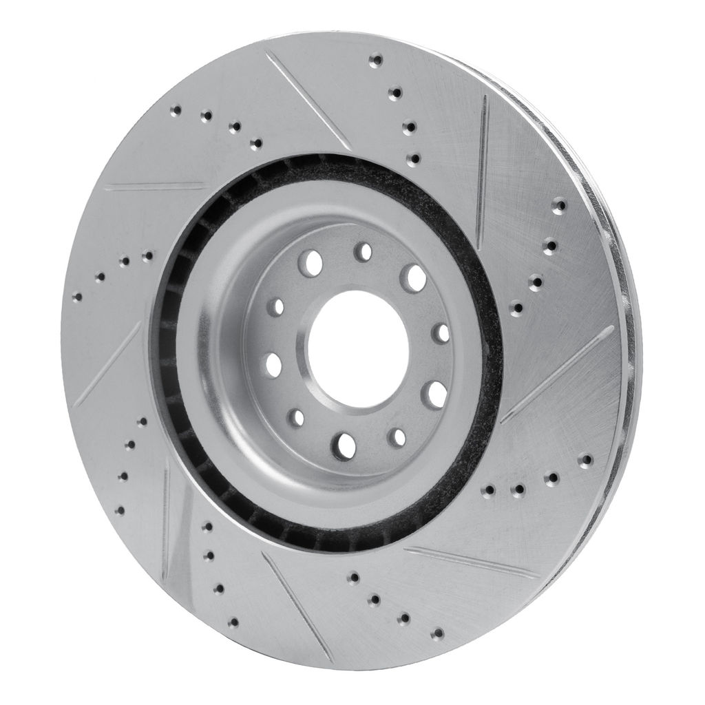 Dynamic Friction 631-07006L - Drilled and Slotted Silver Zinc Brake Rotor