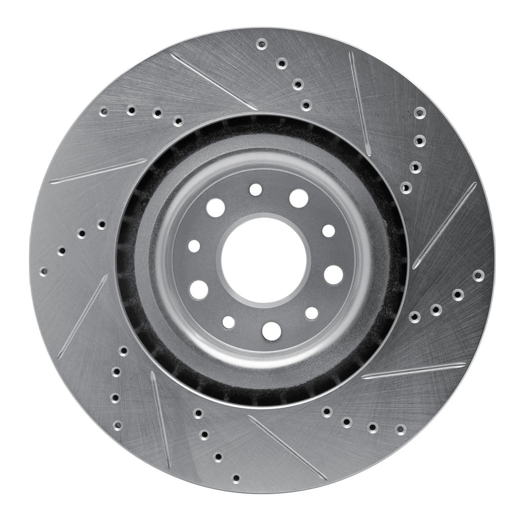 Dynamic Friction 631-07006L - Drilled and Slotted Silver Zinc Brake Rotor