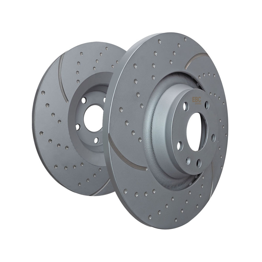 EBC Brakes GD167 - Slotted and Dimpled Solid Rear Disc Brake Rotors, 2-Wheel Set