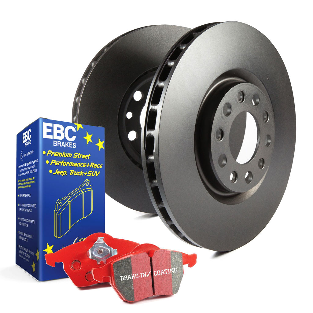 EBC Brakes S12KF1124 - S12 Redstuff Disc Brake Pad Set and RK Smooth Disc Brake Rotors Kit, 2-Wheel Set