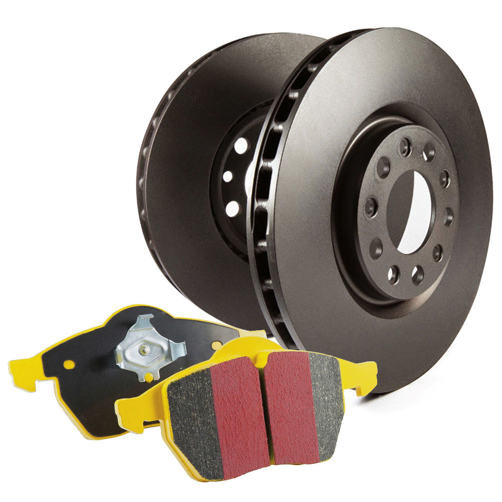EBC Brakes S13KF1060 - S13 Yellowstuff Disc Brake Pad Set and RK Smooth Disc Brake Rotors, 2-Wheel Set