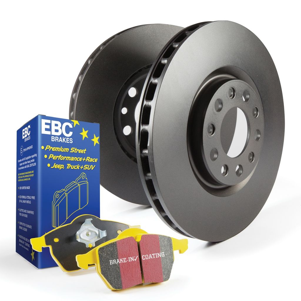EBC Brakes S13KF1195 - S13 Yellowstuff Disc Brake Pad Set and RK Smooth Disc Brake Rotors, 2-Wheel Set