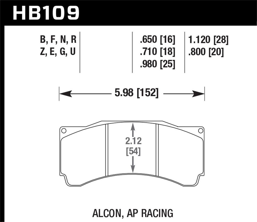 Hawk Performance HB109U.800 - DTC-70 Brake Pads, 2 Wheel Set, Race Use Only