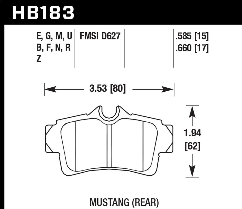 Hawk Performance HB183F.585 - HPS Performance Street Brake Pads, 2 Wheel Set