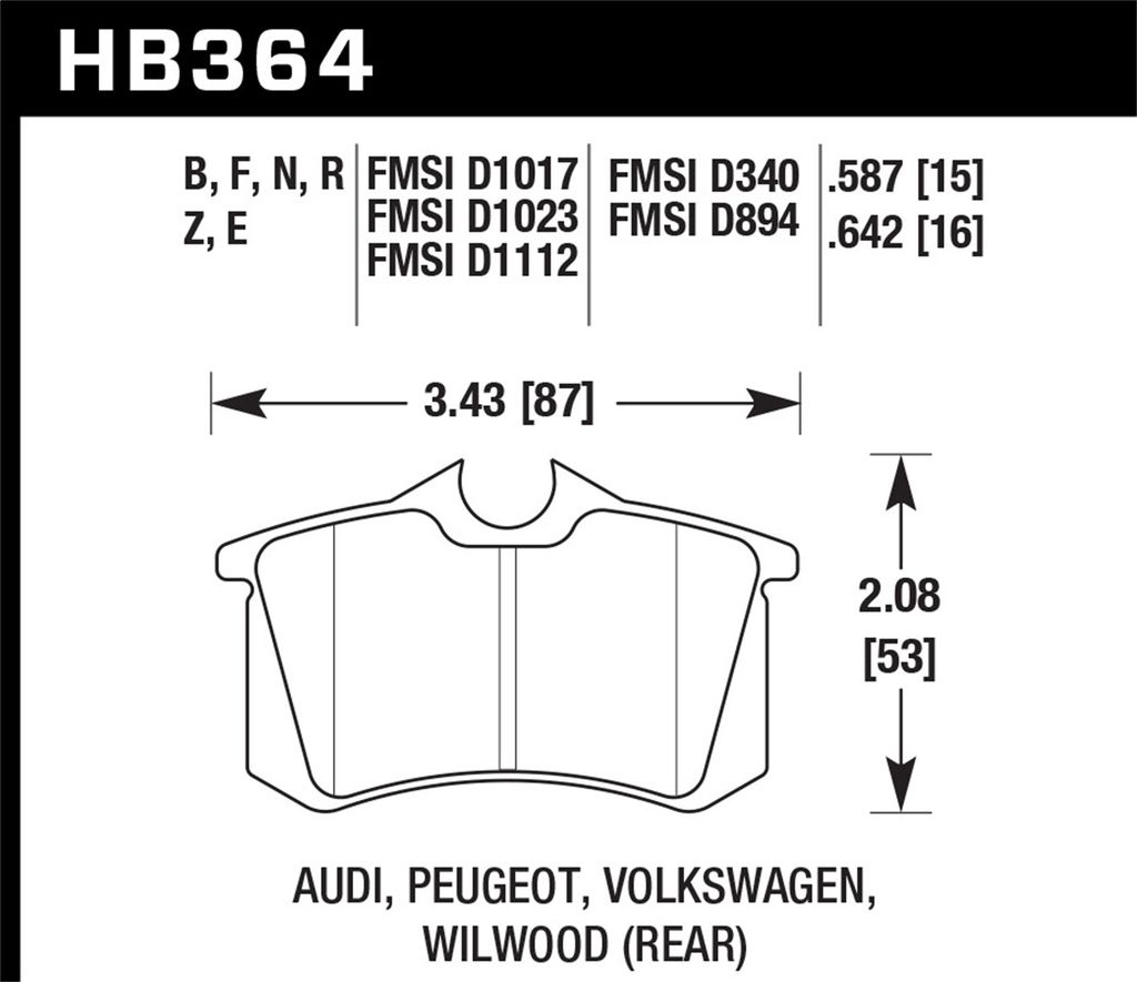 Hawk Performance HB364N.587 - HP Plus Brake Pads, 2 Wheel Set