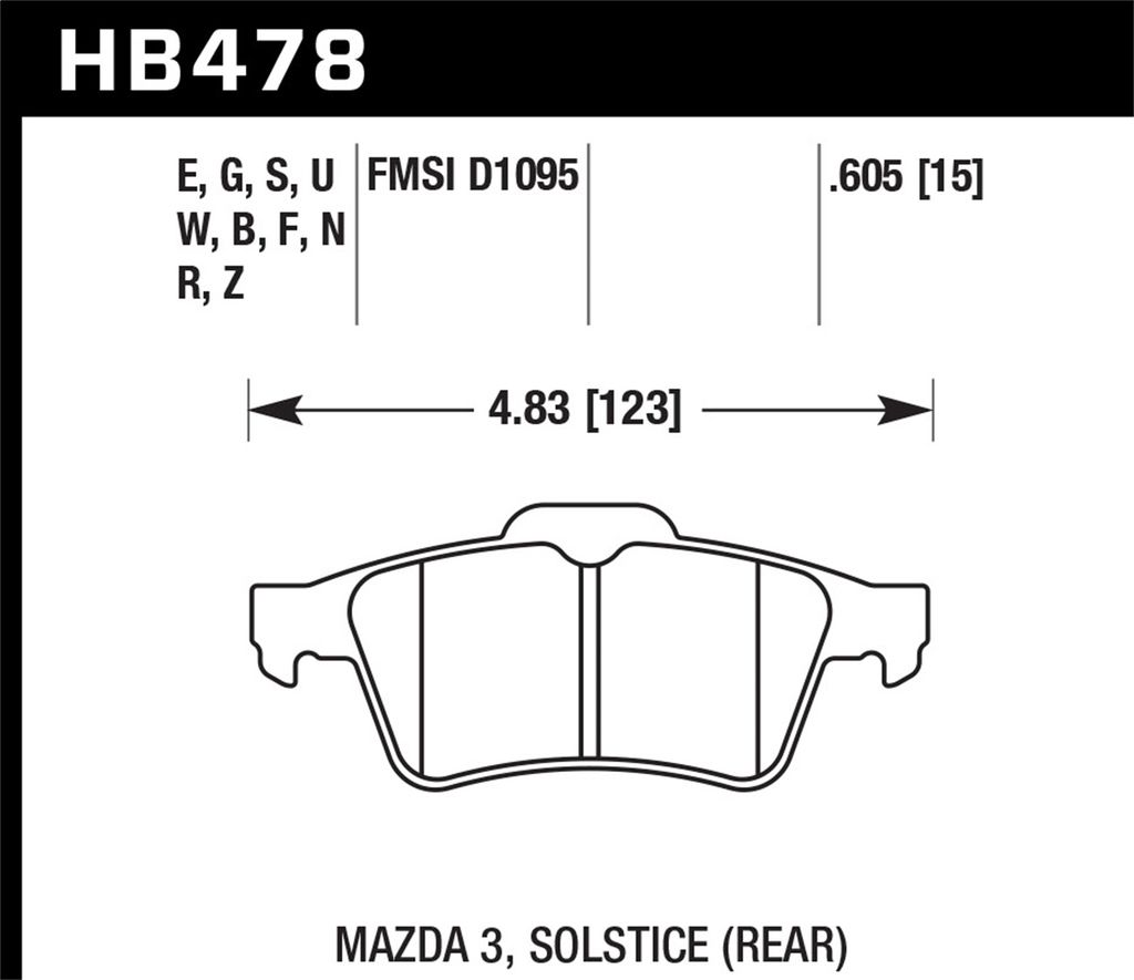Hawk Performance HB478F.605 - HPS Performance Street Brake Pads, 2 Wheel Set