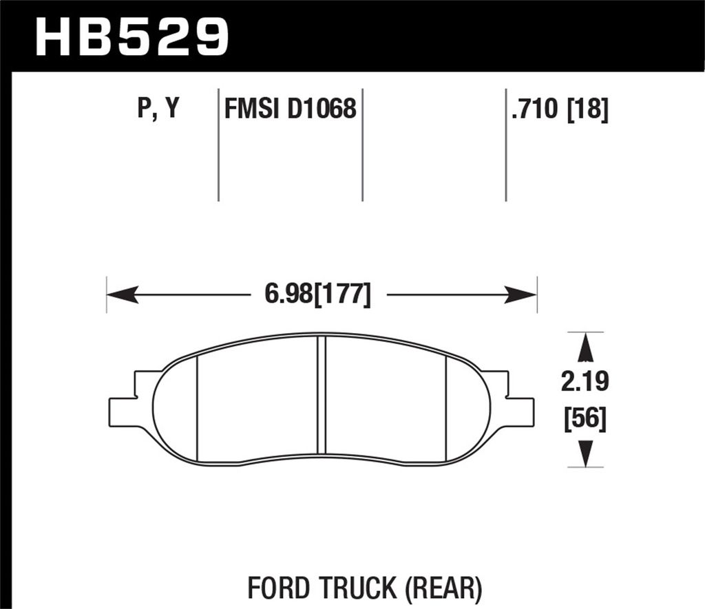 Hawk Performance HB529P.710 - Super Duty Truck Brake Pads, 2 Wheel Set