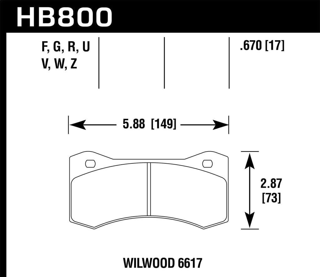 Hawk Performance HB800W.670 - DTC-30 Brake Pads, 2 Wheel Set, Race Use Only