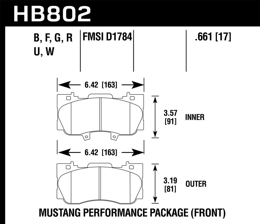 Hawk Performance HB802N.661 - HP Plus Brake Pads, 2 Wheel Set
