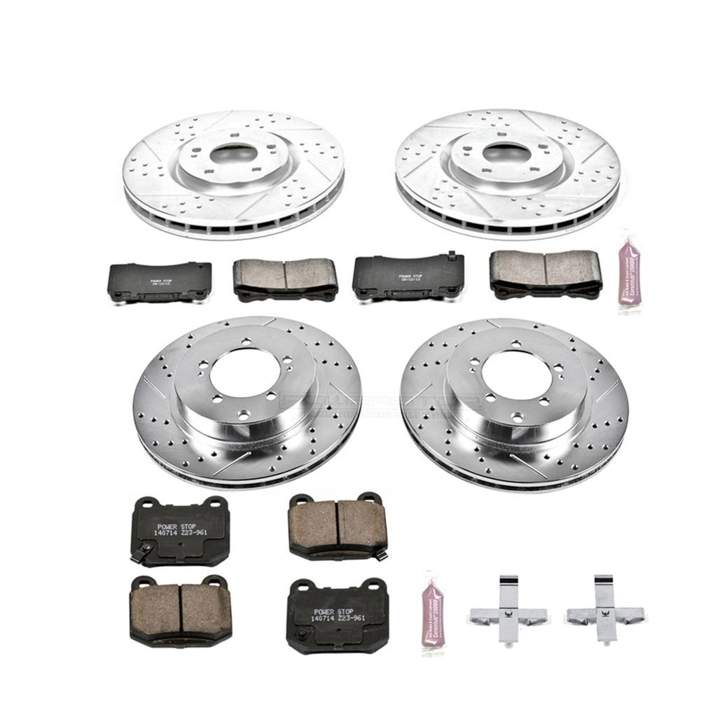 PowerStop K108 - Z23 Drilled and Slotted Brake Rotors and Pads Kit