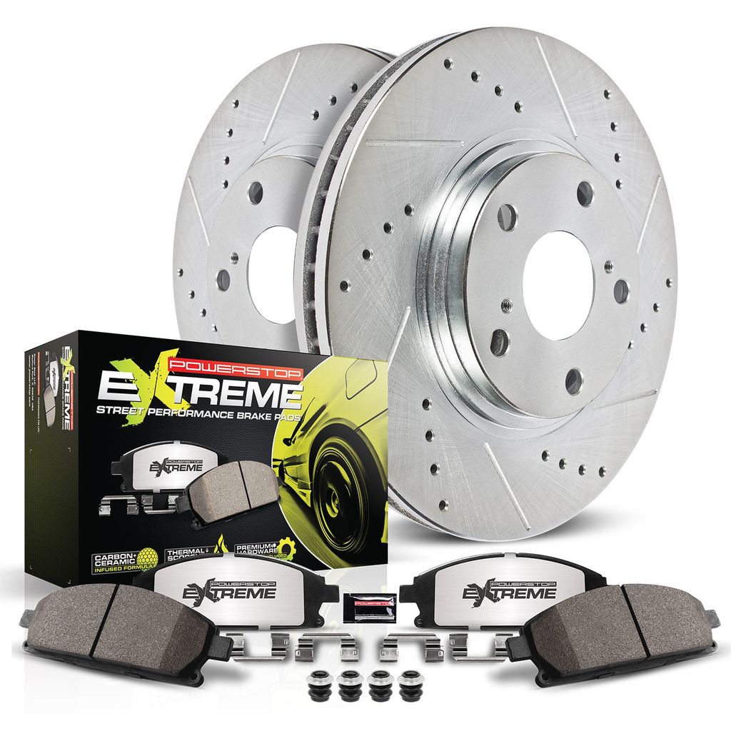 PowerStop K112-26 - Z26 Drilled and Slotted Brake Rotors and Pads Kit