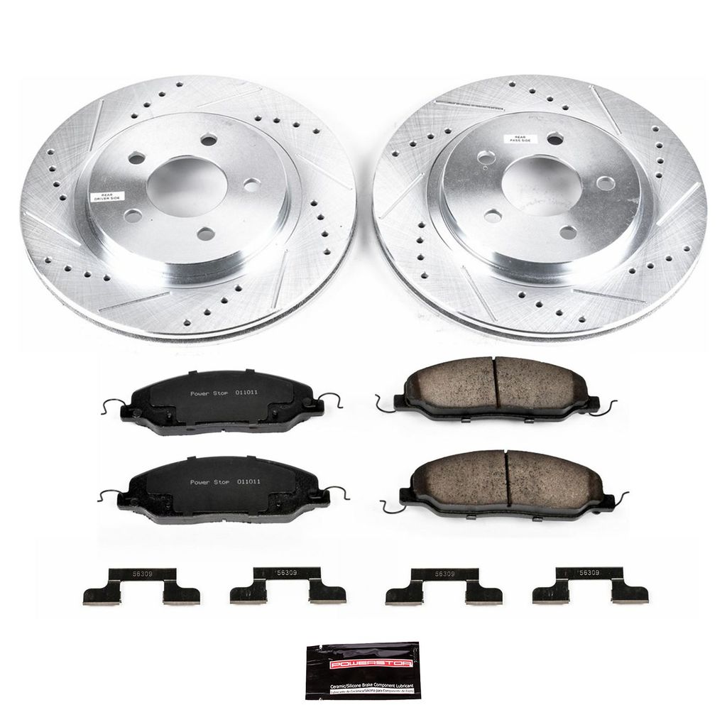 PowerStop K1384 - Z23 Drilled and Slotted Brake Rotors and Pads Kit