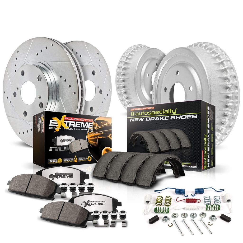 PowerStop K15035DK-36 - Z36 Drilled and Slotted Truck and Tow Brake Pad, Rotor, Drum, and Shoe Kit