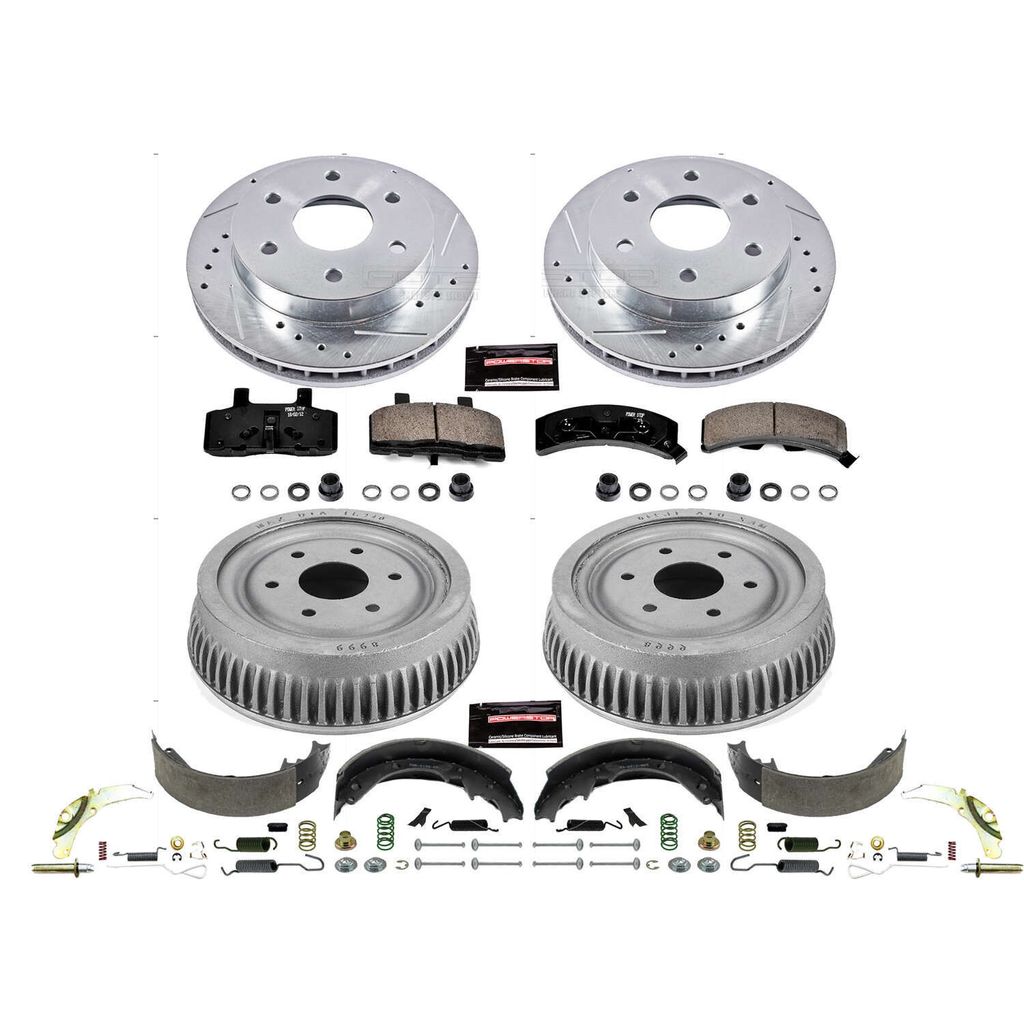 PowerStop K15035DK - Z23 Drilled and Slotted Brake Pad, Rotor, Drum, and Shoe Kit