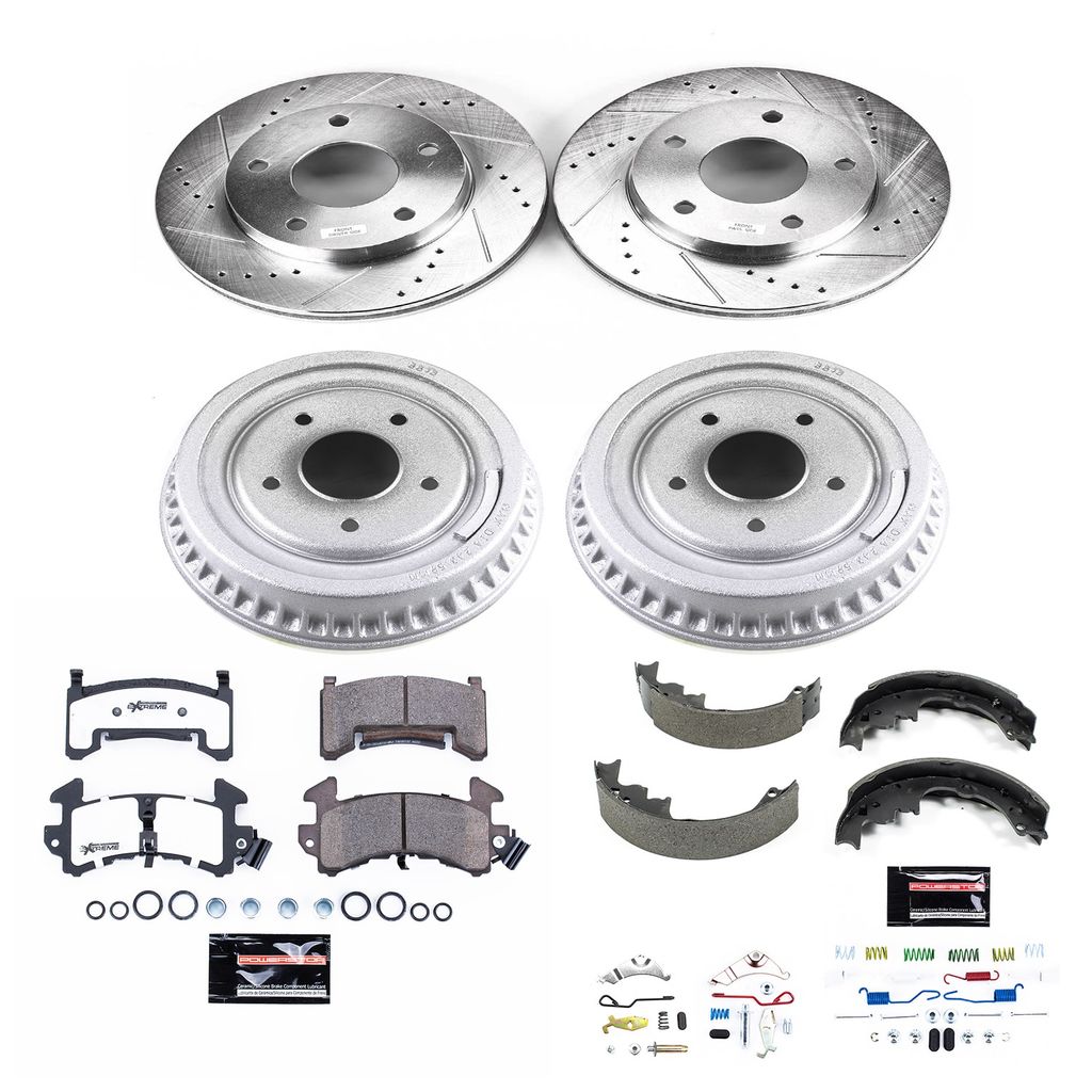 PowerStop K15052DK-26 - Z26 Drilled and Slotted Brake Pad, Rotor, Drum, and Shoe Kit