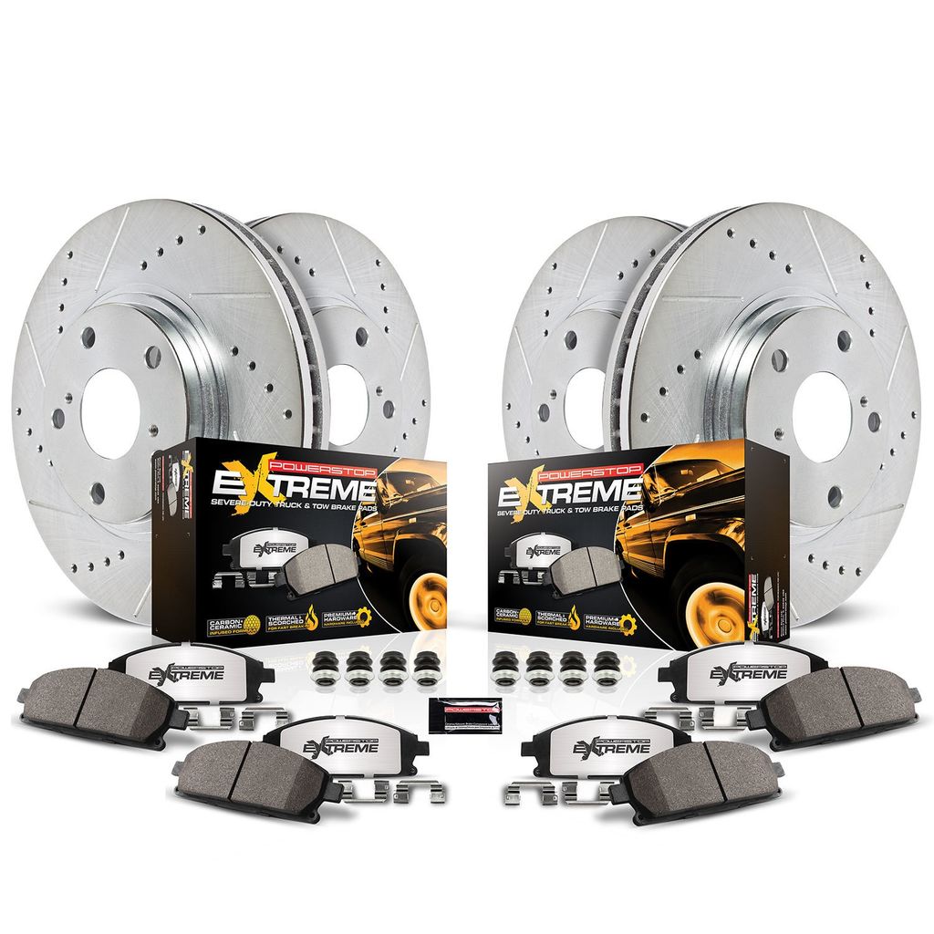 PowerStop K1887-36 - Z36 Drilled and Slotted Truck and Tow Brake Rotors and Pads Kit