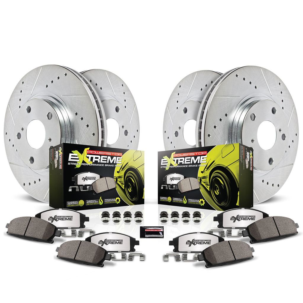 PowerStop K2295-26 - Z26 Drilled and Slotted Brake Rotors and Pads Kit