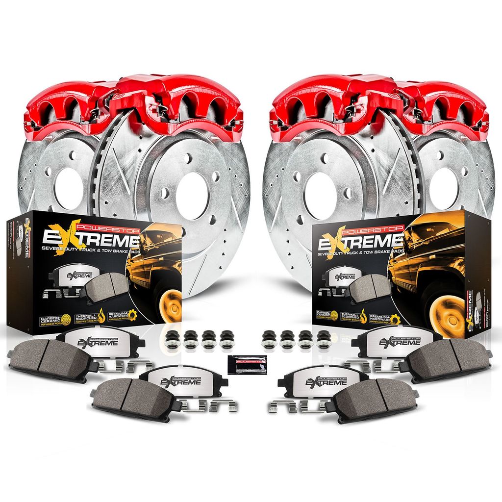 PowerStop KC2220-36 - Z36 Drilled and Slotted Truck and Tow Brake Pad, Rotor, and Caliper Kit