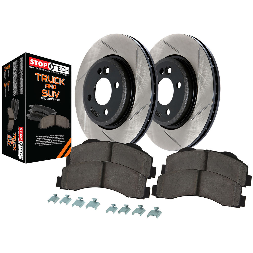 Stoptech 970.35059 - Disc Brake Pad and Rotor Kit, Slotted, 2-Wheel Set