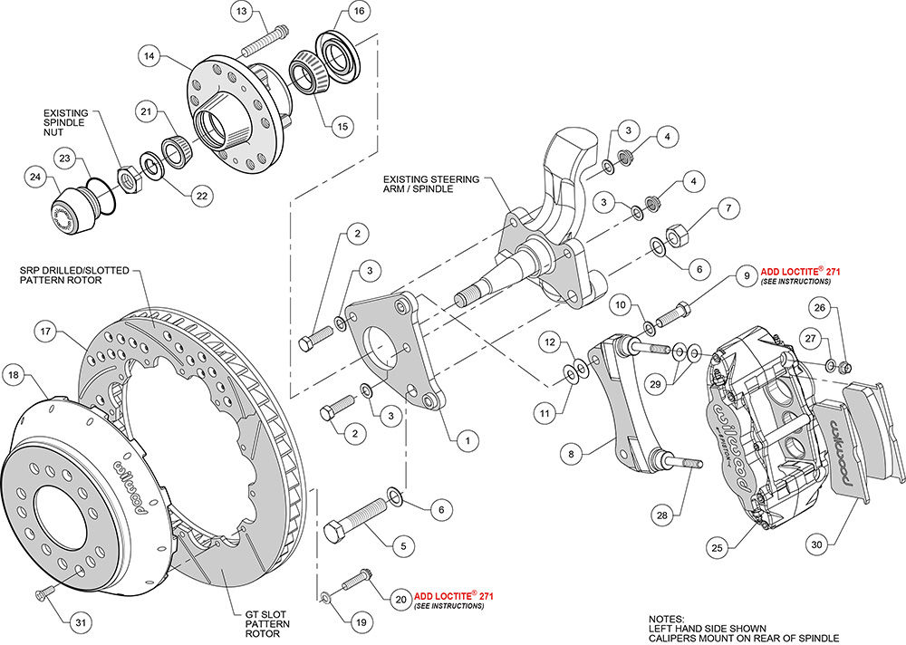 Wilwood 140-10815-DR - Forged Narrow Superlite 6R Big Brake Brake Kit (Hub)