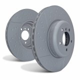 Slotted and Dimpled Riveted Vented Front Disc Brake Rotors, 2-Wheel Set