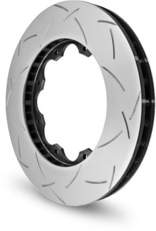 DBA DBA52002SLVXD - Drilled and Dimpled 5000 XD Silver 2 Piece Brake Rotor with Kangaroo Paw Vanes