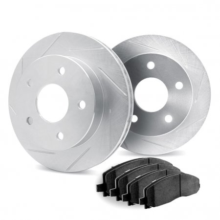 Dynamic Friction 2712-02050 - Brake Kit - Geoperformance Coated Drilled and Slotted Brake Rotor and Active Performance 309 Brake Pads