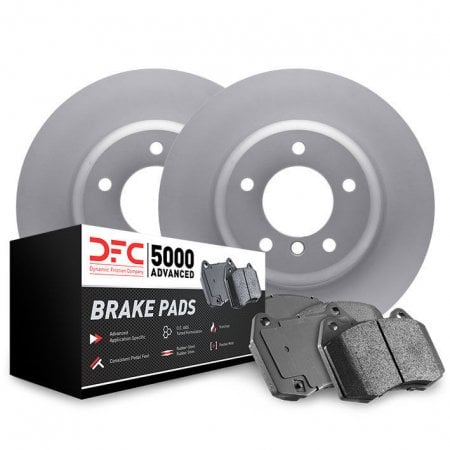 Dynamic Friction 4512-11078 - Brake Kit - Geostop Rotors and 5000 Advanced Brake Pads (Low-Metallic) with Hardware