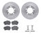 Dynamic Friction 7512-02007 - Brake Kit - Silver Zinc Coated Drilled and Slotted Rotors and 5000 Brake Pads with Hardware