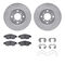Dynamic Friction 7512-01003 - Brake Kit - Silver Zinc Coated Drilled and Slotted Rotors and 5000 Brake Pads with Hardware