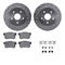 Dynamic Friction 7512-01005 - Brake Kit - Silver Zinc Coated Drilled and Slotted Rotors and 5000 Brake Pads with Hardware