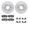 Dynamic Friction 7512-01016 - Brake Kit - Silver Zinc Coated Drilled and Slotted Rotors and 5000 Brake Pads with Hardware