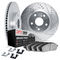 Dynamic Friction 7312-03073 - Brake Kit - Drilled and Slotted Silver Rotors with 3000 Series Ceramic Brake Pads includes Hardware