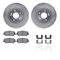 Dynamic Friction 7312-03073 - Brake Kit - Drilled and Slotted Silver Rotors with 3000 Series Ceramic Brake Pads includes Hardware