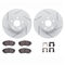 Dynamic Friction 2712-13008 - Brake Kit - Slotted Coated Carbon Alloy Brake Rotor and Active Performance 309 Brake Pads