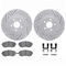 Dynamic Friction 2712-13069 - Brake Kit - Geoperformance Coated Drilled and Slotted Brake Rotor and Active Performance 309 Brake Pads
